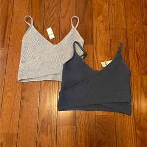 NWT American Eagle Sweater Wrap Crop Top 2 pc Bundle